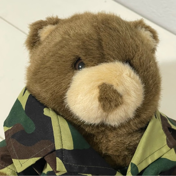 Build a Bear vintage brown bear with camo army military bear 13" - Picture 8 of 13